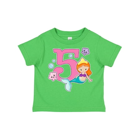 

Inktastic I Am 5 Years Old Birthday with Mermaid Girls Toddler T-Shirt
