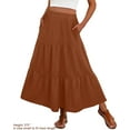 thumbnail image 5 of JWD Summer Maxi Skirt for Women Boho Lightweight Flowy Tiered Long Beach Skirts with Pockets Rust S, 5 of 8