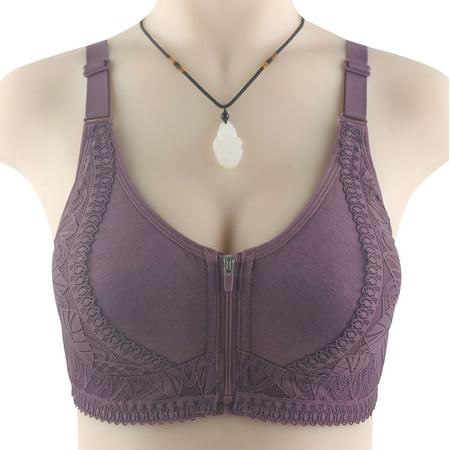 

Kiplyki Clearance Plus Size Womens Bra Casual Front Button Shaping Cup Shoulder Strap Underwire Bra Extra-Elastic Wirefree