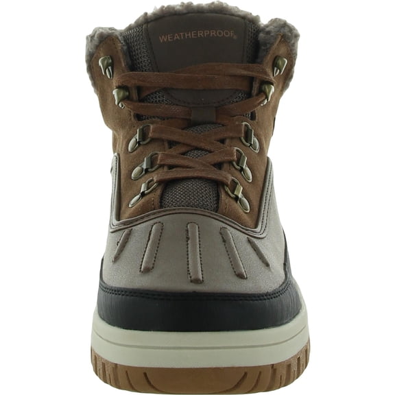 Weatherproof Mens Landon Leather Winter & Snow Boots Brown 10 Medium (D)