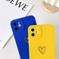 thumbnail image 3 of Compatible with iPhone 12 Case for Women, Bronzing Luxury Heart Phone Case Cute Side Small Pattern Soft TPU Shockproof Full Camera Lens Protective Cover for iPhone 12 6.1 Inch - Klein Blue, 3 of 14