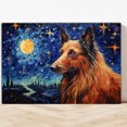 thumbnail image 4 of Belgian Sheepdog Dog Canvas Van Gogh Starry Night Wall Art Gifts Canvas Wall Art Frame Music Artist Customized Canvas Framed Photo Art Work For The Bedroom(Gifts For Dog Lover ), 4 of 6