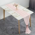 thumbnail image 3 of Chemin de Table Décoration Banquet Nappe en Chiffon Or Rose Fournitures de Fête Simple Couleur Unie Tissu Polyester, 3 of 15