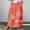 🔥 Orange, variant on Printed Mid-Calf Pleated Skirt Elastic Waist Band With Functional Pockets Floral Print Lightweight Lined A-Line For Casual Office Travel Weekend And Summer Wardrobe Midi Skirt