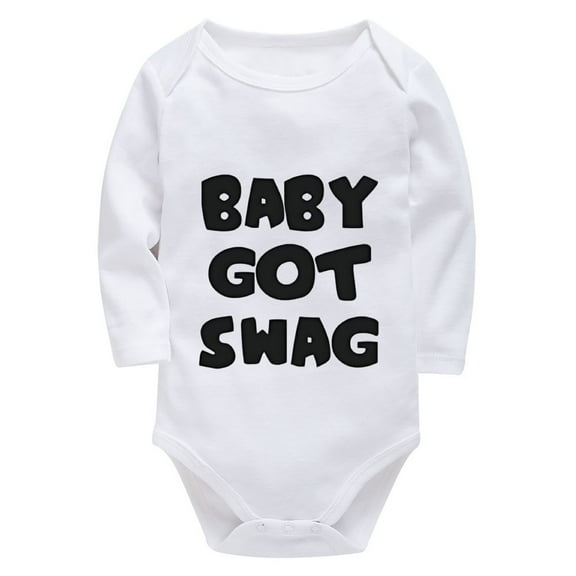 Baby Got Swag Neutral Newborn Outfit Long Sleeve Baby Boy Take Home Outfit Newborn White Plain Onsies0-3 Months