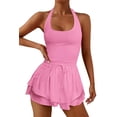 thumbnail image 4 of Women Tennis Dress Workout Sleeveless  Athletic Dress Running Workout Rompers One Piece Outfits Exercise Golf Skorts Onesie Athletic Tennis Dresses Short Jumpsuits for Women, 4 of 11