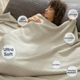 thumbnail image 2 of PHF Ultra Soft Waffle Weave Blanket Twin Size, Washed Lightweight Summer Breathable Blankets for Hot Sleeper, Linen, 66x90 inches, 2 of 8