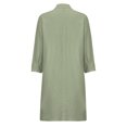 thumbnail image 5 of JINMGG Dress for Women Plus Clearance,Women's Solid Loose Double Pocket Long Sleeve Solid Cotton and Linen Cardigan Dress Green L, 5 of 8