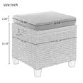 thumbnail image 4 of Patio Furniture Set 5 Pcs Outdoor Conversation Set All Weather Wicker Sectional Couch Sofa Dining Table Chair w/ Ottoman&Pillow My Lux Decor Round, 4 of 7