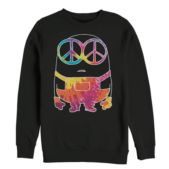 Men's Despicable Me Minion Tie-Dye  Sweatshirt Black X Large