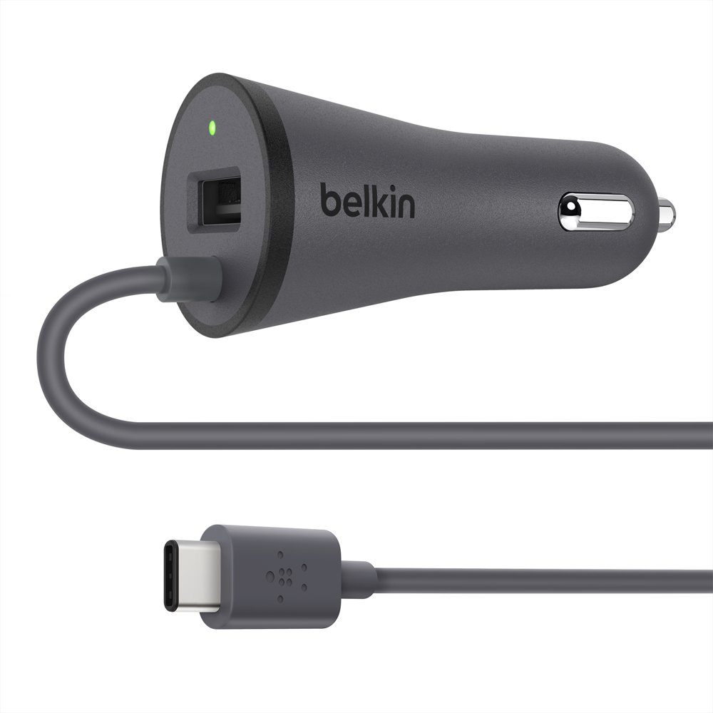 Belkin USBC Car Charger w/ 15w Charger, Gray Walmart