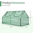 thumbnail image 4 of Aoodor 6 ft. x 3 ft. x 3 ft. Mini Gardening Greenhouse with 2 Zipper Doors for Flowers, vegetables and herbs - Green, 4 of 8