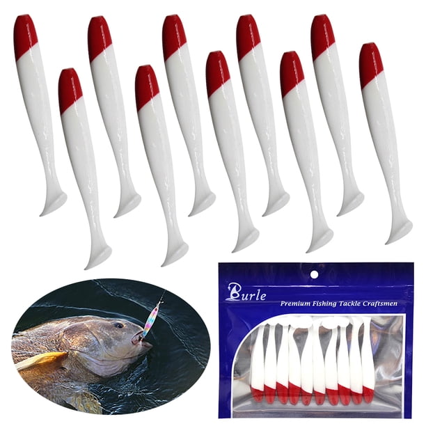 Señuelo Pesca Con Cola en T Volador Gusano Artificial Swimbait 10 Uds. PVC para Trucha Lubina