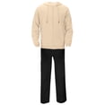 thumbnail image 4 of hotojiny Track Suits for Men 2 Piece Set Full Zip Jacket Workout Hooded Sweatshirt Casual Active Loose Fit Pants Matching Sweatsuit(Khaki,X-Large), 4 of 7