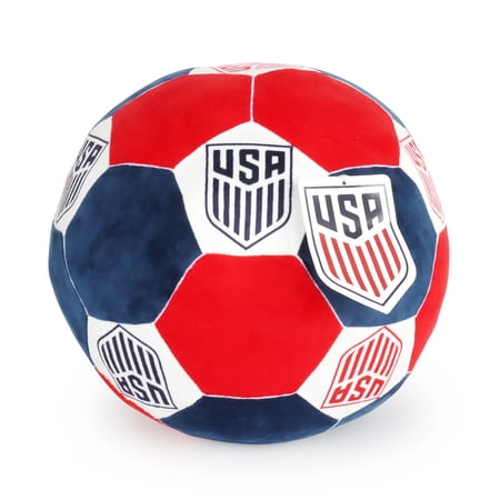 U.S. Men's National Team Red & Navy Plush Soccer Ball Pillow, 12", Polyester Velboa, USMNT