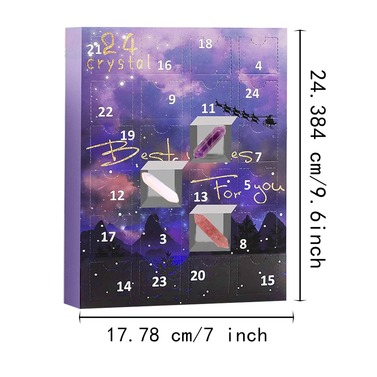 Advent Calendar 2025 Rock Gemstone Collection with 24 Natural and Healing Stones Advent Calendar for Adults Kids Boys Girls Girls Women Men