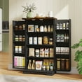 thumbnail image 2 of HOMCOM Kitchen Pantry Cabinet Storage Cabinet with Adjustable Shelves Black, 2 of 10