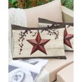 thumbnail image 4 of Waterproof Outdoor Throw Pillows with Inserts 12"x20", Texas Star Red Soft Decorative Pillowcases for Couch Bedroom, Farmhouse Berry Wooden Vintage Pillow Covers for Sofa Living Room, 4 of 8