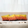 thumbnail image 4 of Ambesonne Nature Throw Pillow Cover 4 Pack, Flying Birds at Dusk, 18", Yellow Red, 4 of 5