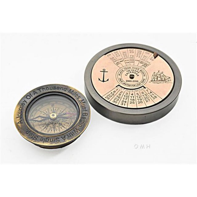 Old Modern Handicrafts AK034 100 Ans Calendrier & Boussole Devis - Lot de 2