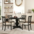 thumbnail image 2 of Roundhill Furniture Havre Dining Set, Pedestal Round Table with 4 Chairs, 2 of 14