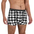 thumbnail image 4 of Salouo Anchor Black Tartan Plaid Print Men's Boxer Briefs,Breathable Underwear Elastic Waistband Briefs for Men -Medium, 4 of 8