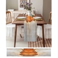 thumbnail image 3 of Ldtrchee Orange Abstract Table Runner 72 Inches, Modern Painting Coast Neutral Textured Bed Runner Dresser Scarves Tabletop for Indoor Outdoor Parties/Ceremony/Banquet, 16" x 72", 3 of 8
