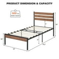 thumbnail image 2 of Bingirl Full Size Bed Frame with Rattan Headboard - Full Bed Frame with LED Lights, Platform Bed Frame Full Size with Wooden Support Legs, 2 of 3