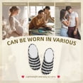 thumbnail image 7 of Daiia Black And White Diamonds Print Women’s Fuzzy Slippers Memory Foam Lightweight House Shoes Cozy Loafer Flannel House Shoes-35/36, 7 of 7