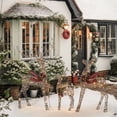 thumbnail image 2 of FOOWIN 3-Piece Large Christmas Deer Family, Lighted Outdoor Decoration, Rattan, 2 of 7