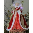thumbnail image 3 of 16" Lighted Fiber Optic Angel in Garnet Red Coat with Harp Christmas Tree Topper, 3 of 3