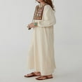 thumbnail image 3 of Robe à Manches Longues pour Femmes, Broderie Florale Décontractée, Robe de Soirée Ample, 3 of 8