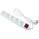 thumbnail image 2 of Blanco - Regleta de 5 tomas, toma múltiple - Regleta de 5 tomas + interruptor, extensión de regleta - 5P/16A/3G1mm² - Protección infantil Cable de alimentación de 2m, 2 of 4