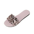 thumbnail image 2 of Tuobarr Women's Slide Sandals Women's Fashion Indoor Leisure Flip-flops Open-toed Flat Beach Shoes Pink US Size 6, 2 of 5