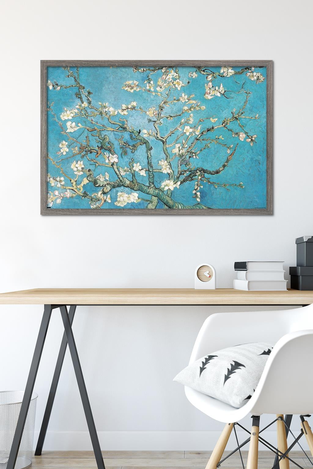 Almond Branches In Bloom by Vincent van Gogh Wall Poster, 22.375" x 34" Framed