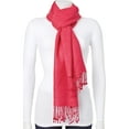 thumbnail image 3 of Fashion Hot Pink Silk/Wool Blend Pashmina Scarf (80 X 28) Made In India gm8368, 3 of 5