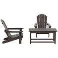 thumbnail image 3 of Polytrends  Laguna Hdpe All Weather Outdoor Patio Foldable Adirondack Chairs Conversation Set (3-Piece Set) Dark Brown, 3 of 5