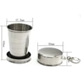 thumbnail image 2 of Taza plegable de acero inoxidable de 2 piezas,Taza retráctil de acero inoxidable,Llavero Taza plegable de copa de vino,para viajes al aire libre Suministros de camping Sailing Electrónica, 2 of 5