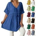thumbnail image 1 of Sentmoon Robe de Soirée Grande Taille Col en V Coupe Ample Extensible Robes pour Femmes Manches Courtes Été 2026 Boho Robes de Plage pour Femmes Décontractées pour Professionnel et Chic Décontracté Blanc TTG, 1 of 7