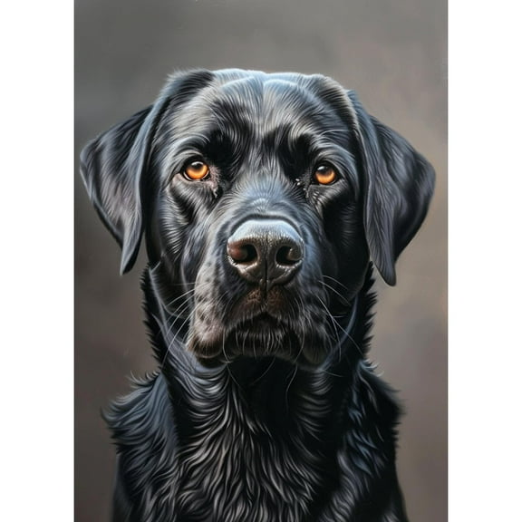 DIY 5D Diamond Art Black Labrador Terrier Paint with Full Drill Round Diamond Gems Painting by Number Kits for Adults Art Craft Home Wall Decor 15.8x19.8in(1)