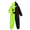 thumbnail image 6 of LILIYA Hooded Halloween Onesie, Color Block Jumpsuit for Adults, Plush Loungewear with Deep Pockets, Relaxed Fit 1-Piece Bodysuit, Cozy Holiday Sleepwear for Couples, 6 of 6