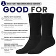 thumbnail image 2 of GERVRA Diabetic Socks for Men & Women – 9 Pack Non-Binding Extra Wide Top, Cotton Blend Crew Socks for Swollen Feet (9-11, Black), 2 of 6