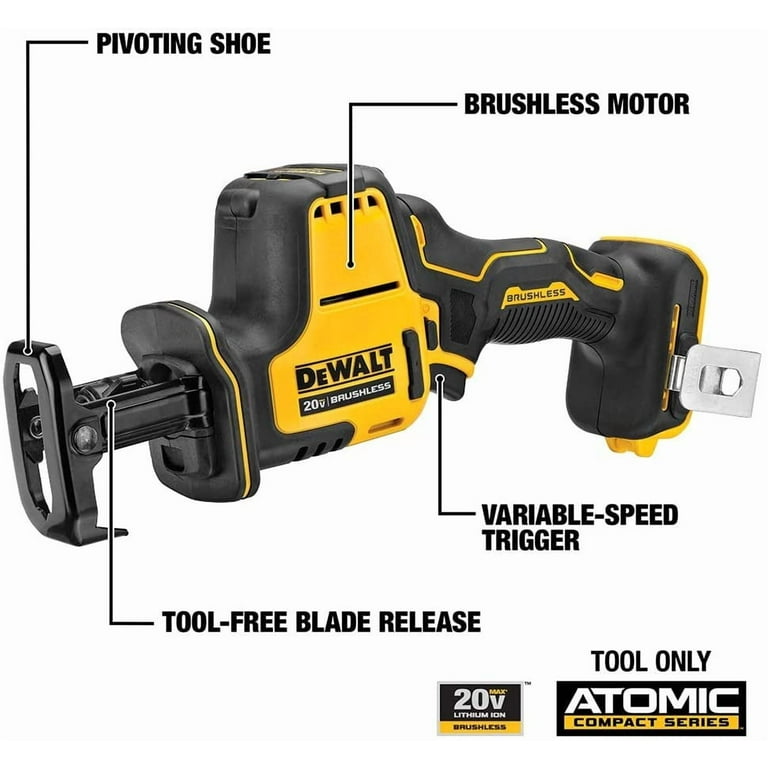 DEWALT ATOMIC 20V MAX* Brushless Power Reciprocating Saw, Cordless