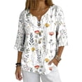 thumbnail image 1 of Xuyuer Solid Button Shirt Blouse - Women's Fashion Loose Female Neck T-Shirt Style Top for Smart Casual Office Wear, Weekend Brunch Outings & Effortless Minimalist Everyday Style, 1 of 7