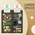 thumbnail image 5 of Devoko Outdoor Hideaway Resin Dual Trashcan 61  Gallon Patio Wastebin with Lid and Drip Tray, Use in Backyard, Deck or Kitchen, Taupe, 5 of 7