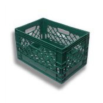 Rectangular Stackable Plastic Milk Crate 19x13x11 Green