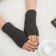thumbnail image 2 of Penkiiy Arm Warmers Fingerless Gloves For Women Women Girl Knitted Arm Fingerless Keep Warm Winter Gloves Soft Warm Mitten Brown Gloves, 2 of 2