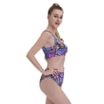 thumbnail image 4 of Daiia Watercolor Butterflies printed 2 piece Swimsuit Bikinis for Women High Waisted Racerback Bathing Suits Summer Tummy Control Scoop Neck Swimwear-Small, 4 of 8