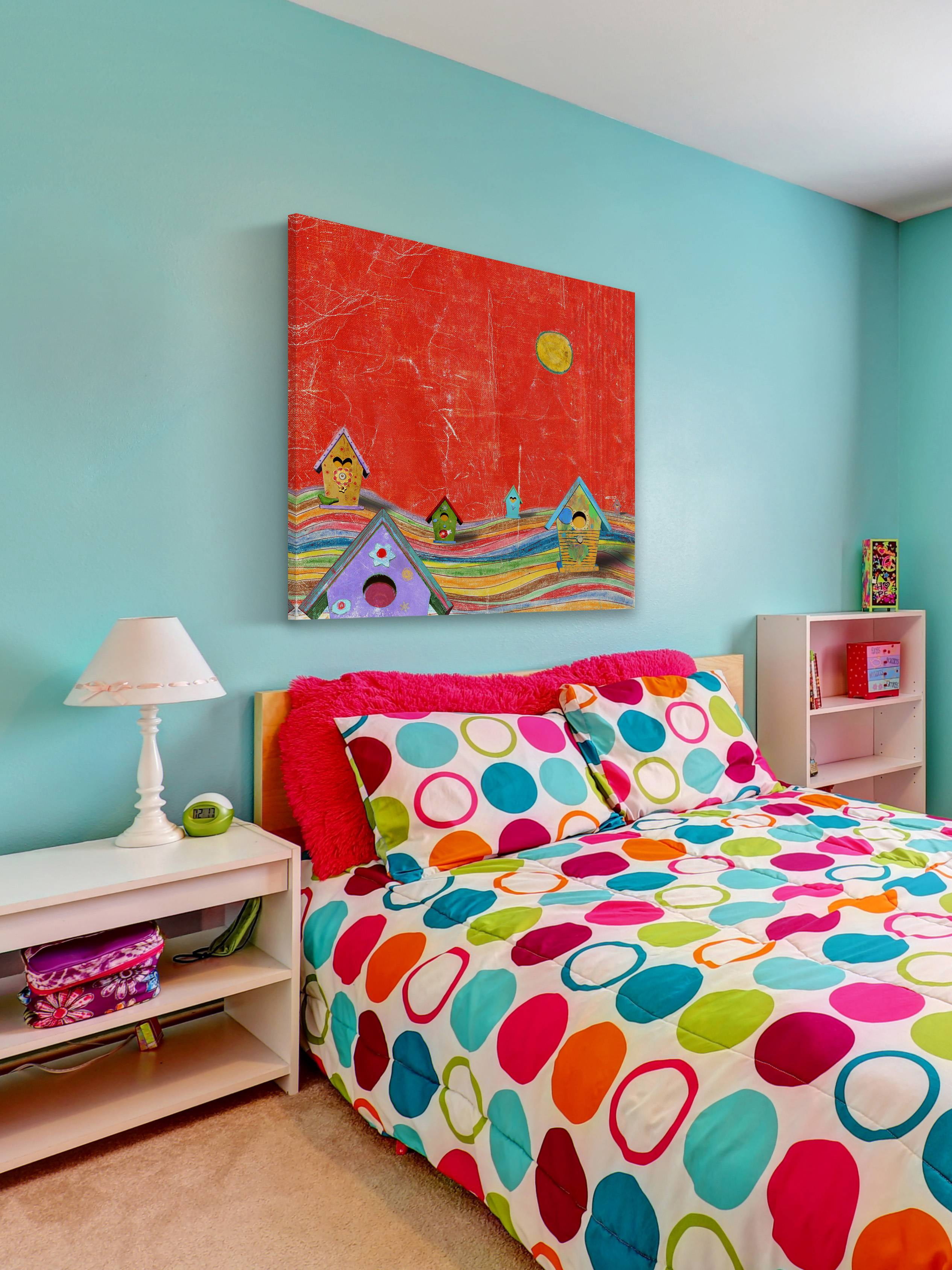 Marmont Hill Feathers, Dots & Stripes X Canvas Wall Art