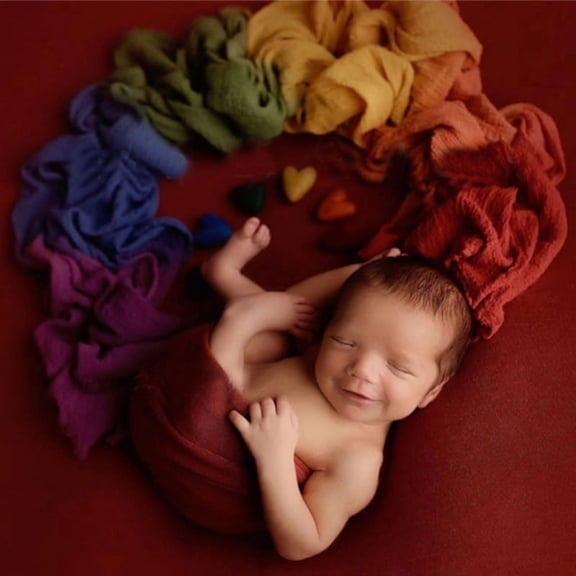 Newborn Photo Shoot Props Baby Photography Blanket Infant Photos Outfits Flexible Rainbow Wrap